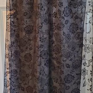 Black Silk embossed shawl